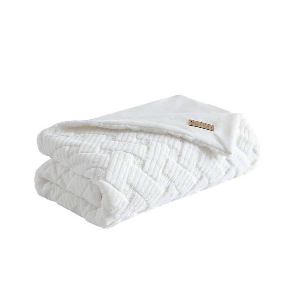 Koolaburra by UGG Crystelle Faux Fur Throw 50"x70" KB White Polyester Brand New
